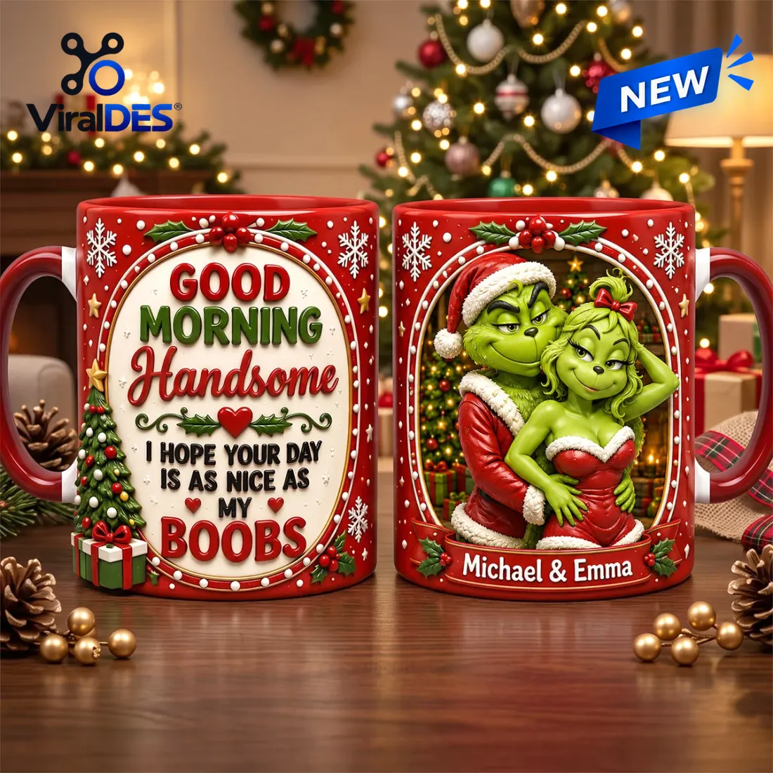 Personalized Grinch Couple Christmas Coffee Mug Personalized Grinch Couple Christmas Coffee Mug