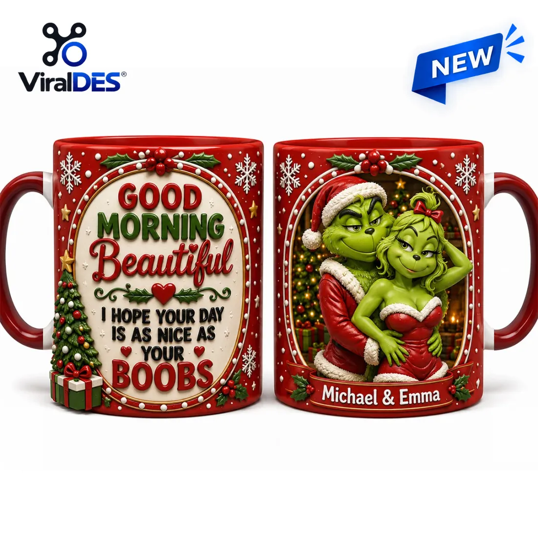 Personalized Grinch Couple Christmas Coffee Mug Personalized Grinch Couple Christmas Coffee Mug