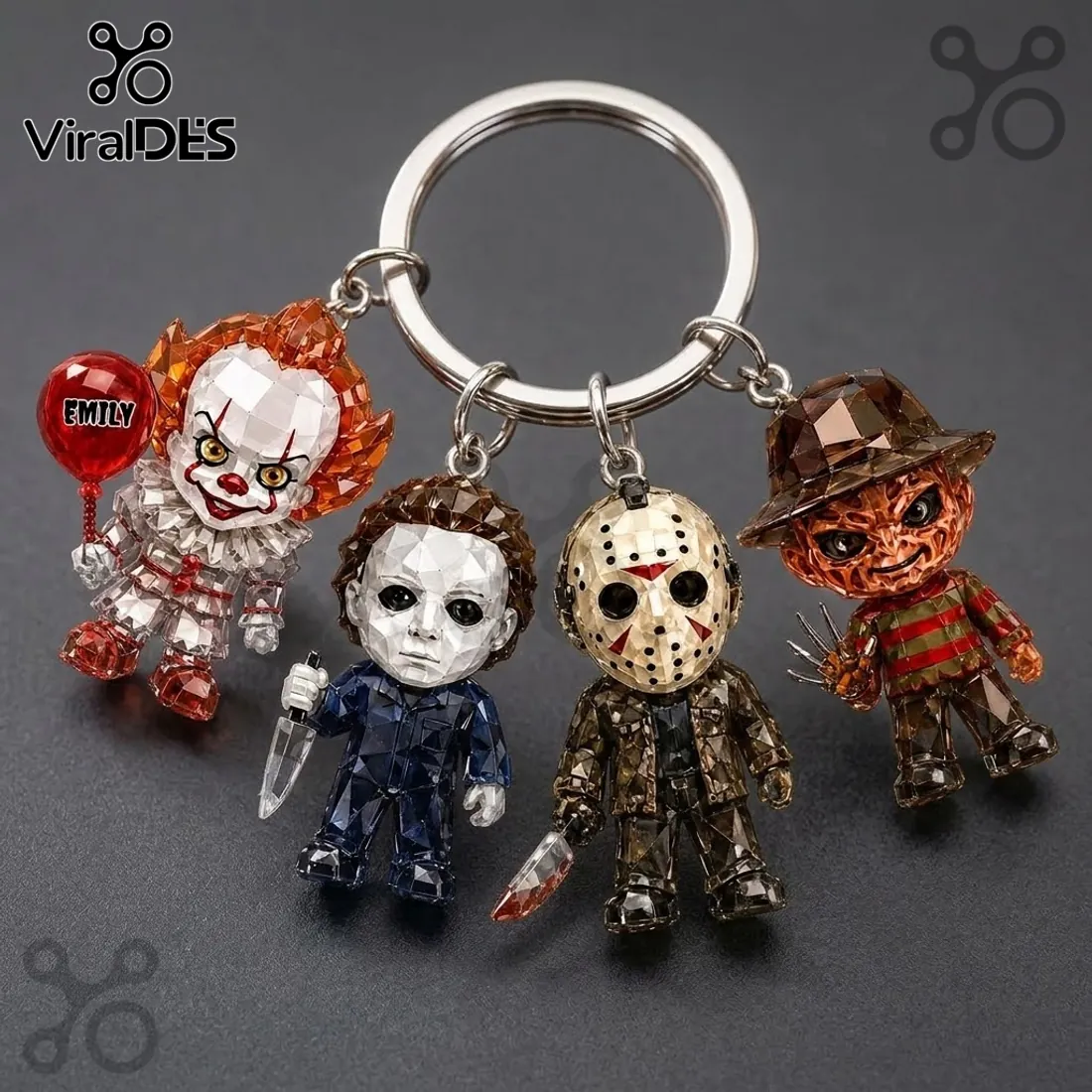 Personalized Horror Movie Characters Crystal Figurine Keychain Personalized Horror Movie Characters Crystal Figurine Keychain