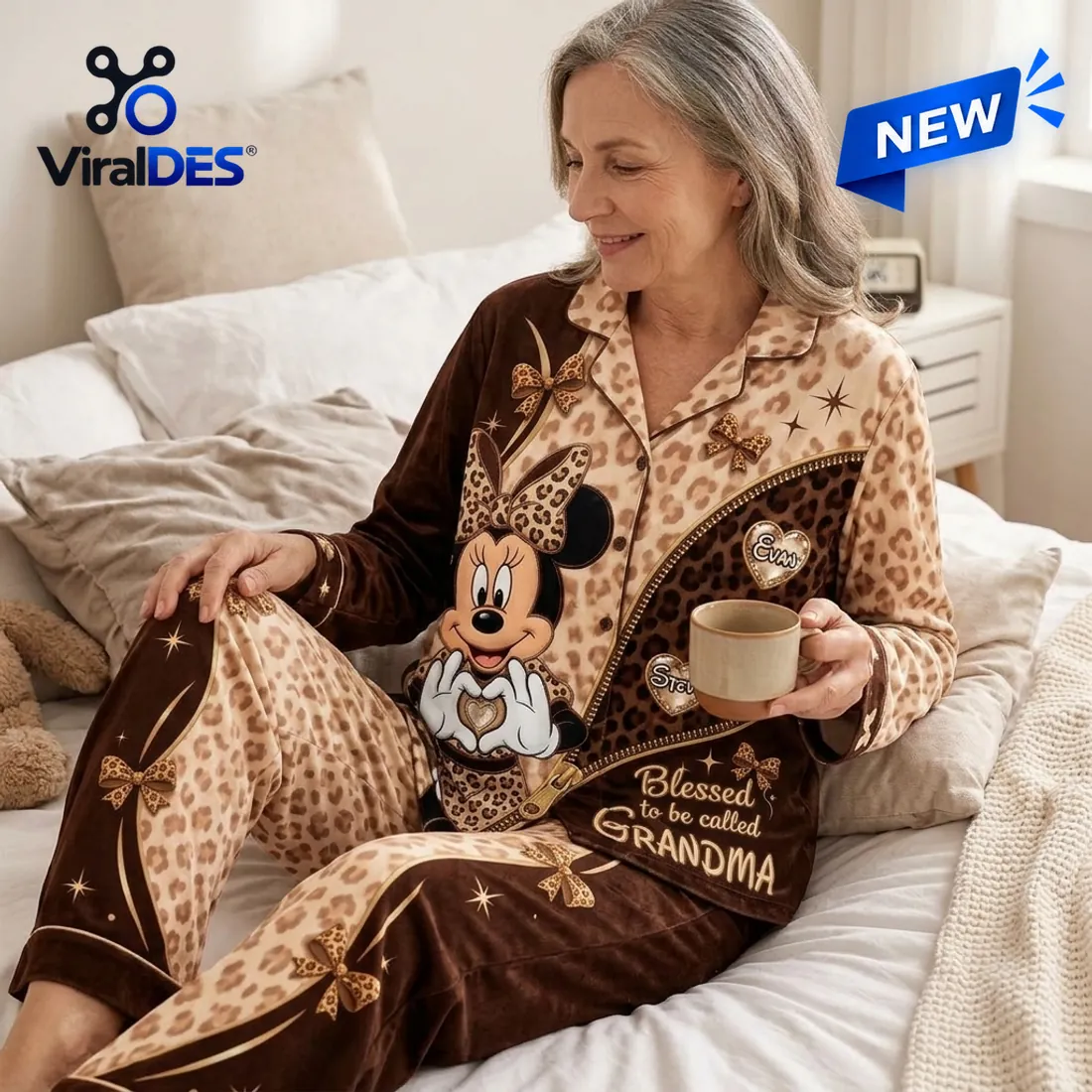 Personalized Minnie Mouse Leopard Pajama Set Personalized Minnie Mouse Leopard Pajama Set