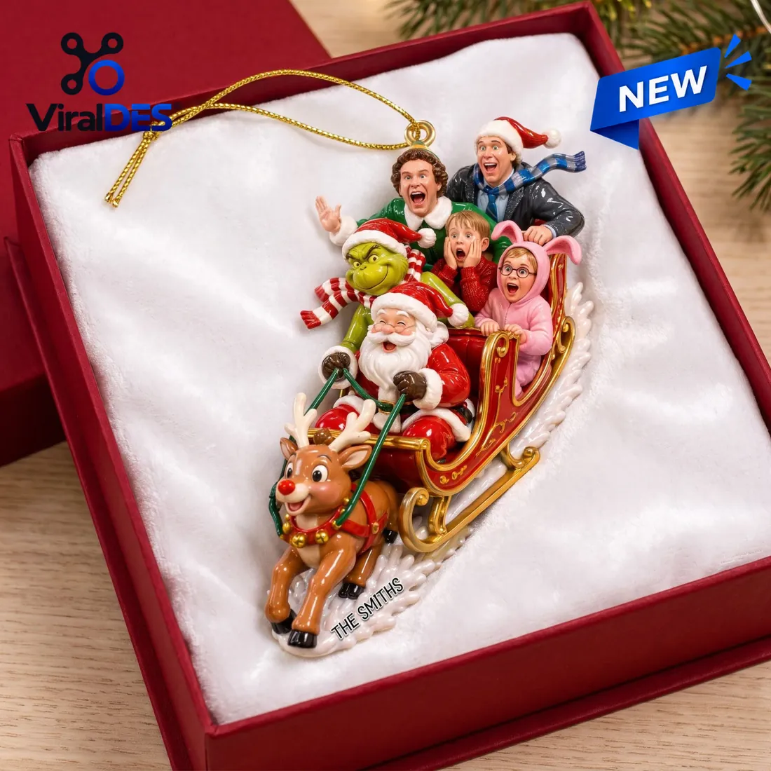 Personalized Movie Character Sleigh Christmas Ornament Personalized Movie Character Sleigh Christmas Ornament