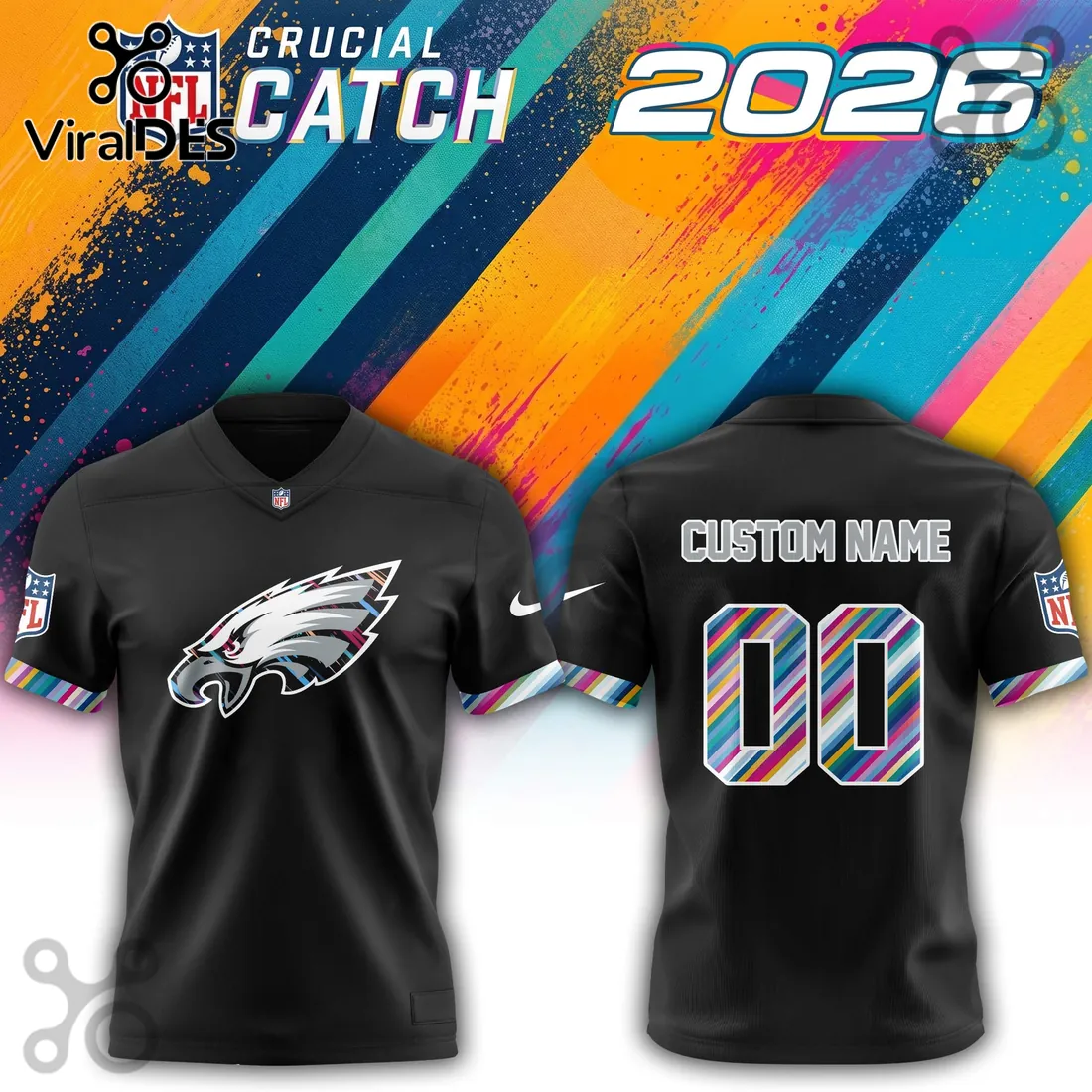 Philadelphia Eagles 2026 Crucial Catch Black Football Jersey Philadelphia Eagles 2026 Crucial Catch Black Football Jersey