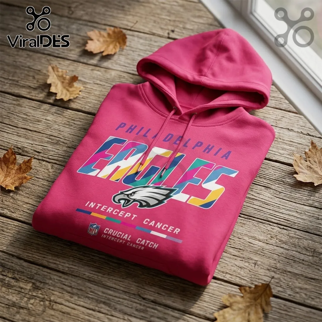 Philadelphia Eagles NFL Crucial Catch Pink Hoodie Philadelphia Eagles NFL Crucial Catch Pink Hoodie