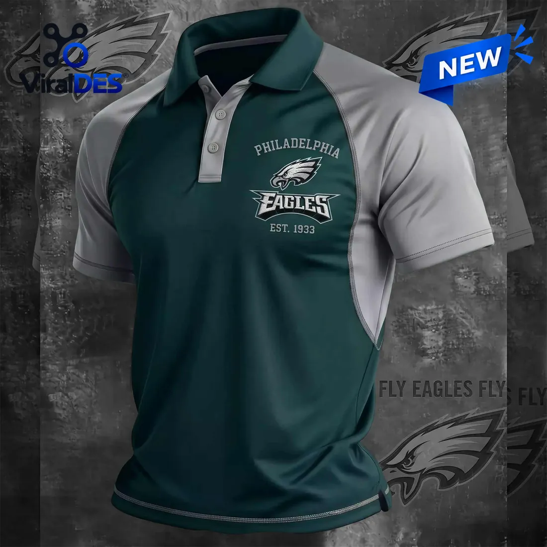 Philadelphia Eagles Two Tone Performance Polo Shirt Philadelphia Eagles Two Tone Performance Polo Shirt