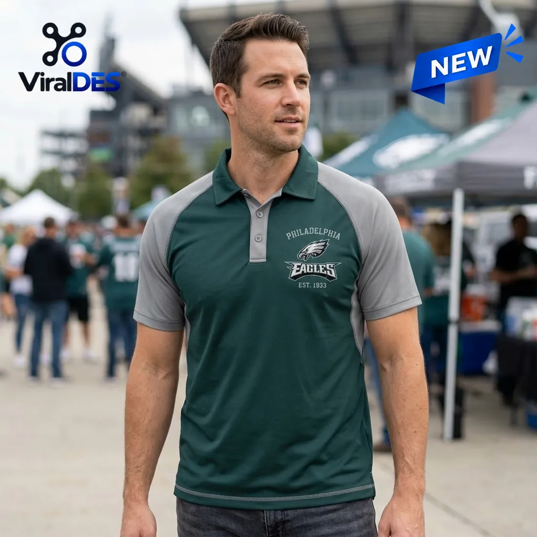 Philadelphia Eagles Two Tone Performance Polo Shirt Philadelphia Eagles Two Tone Performance Polo Shirt