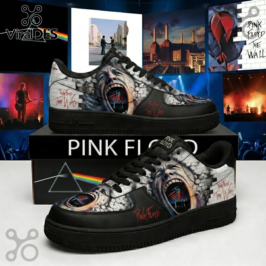 Pink Floyd The Wall Air Force 1 Sneakers Pink Floyd The Wall Air Force 1 Sneakers