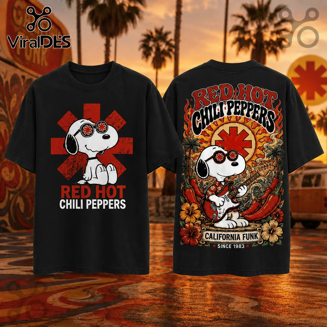 Red Hot Chili Peppers x Snoopy California Funk Shirt Red Hot Chili Peppers x Snoopy California Funk Shirt
