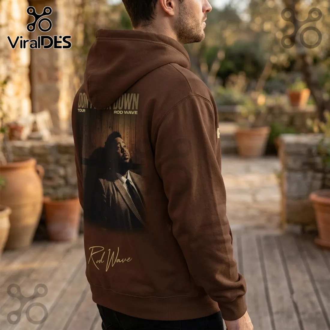 Rod Wave Don’t Look Down Signature Brown Hoodie Rod Wave Don’t Look Down Signature Brown Hoodie