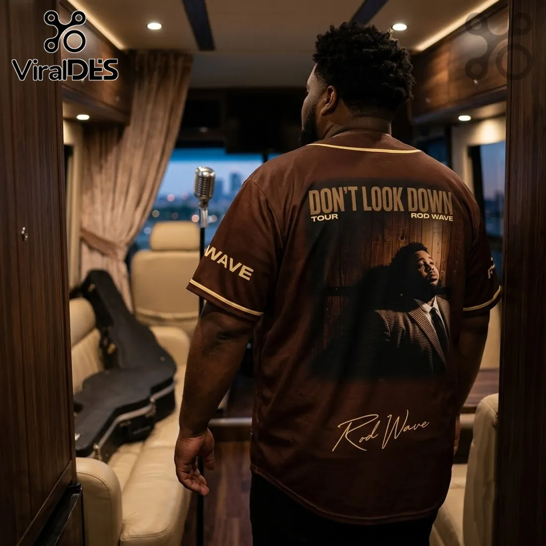 Rod Wave Don’t Look Down Tour Brown Baseball Jersey Rod Wave Don’t Look Down Tour Brown Baseball Jersey