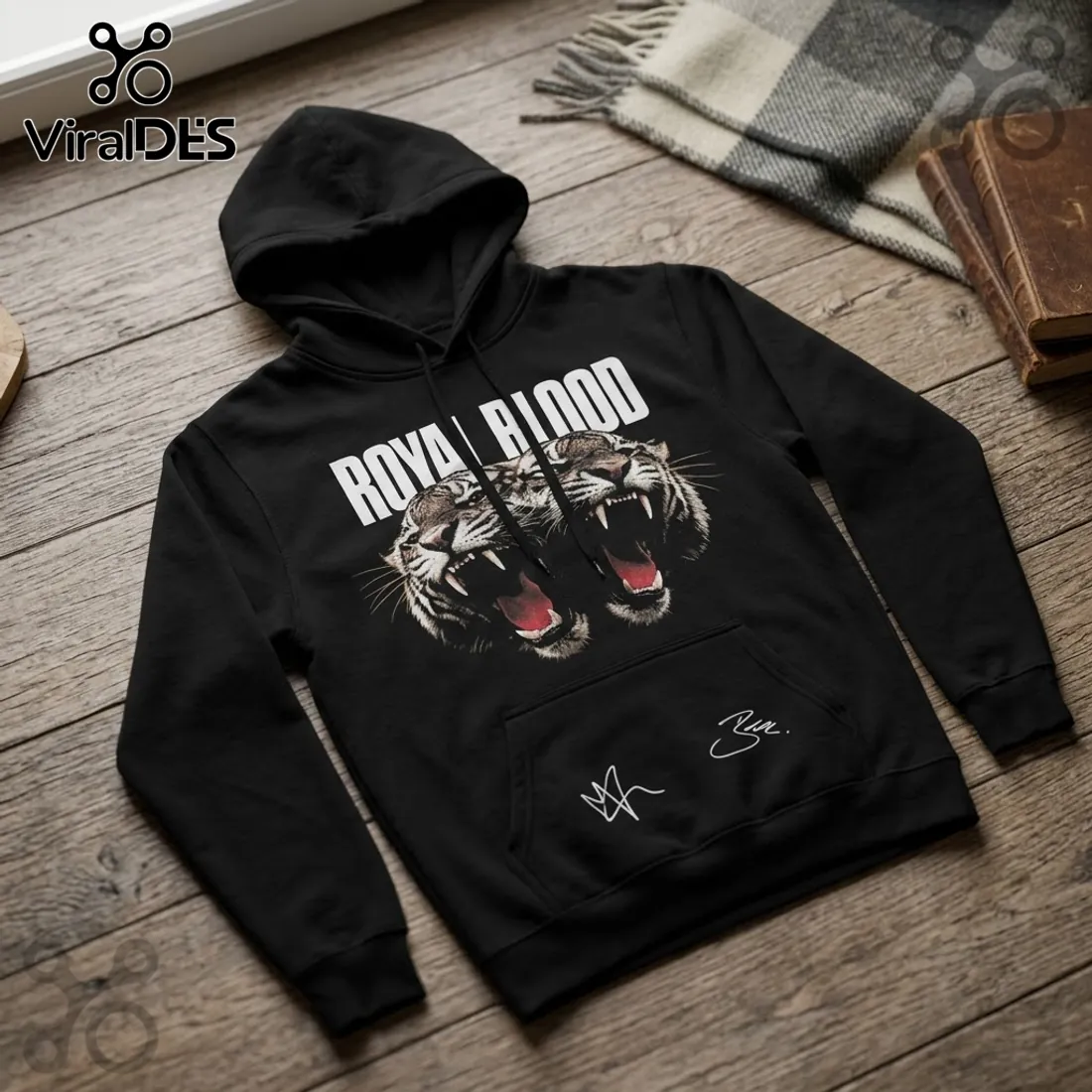 Royal Blood UK Tour 2026 Tiger Signature Black Hoodie Royal Blood UK Tour 2026 Tiger Signature Black Hoodie