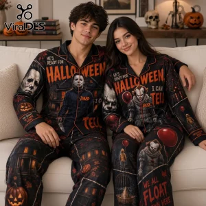 Michael Myers Horror Movie Personalized Pajama Set featuring custom name prints and iconic slasher film character graphics.