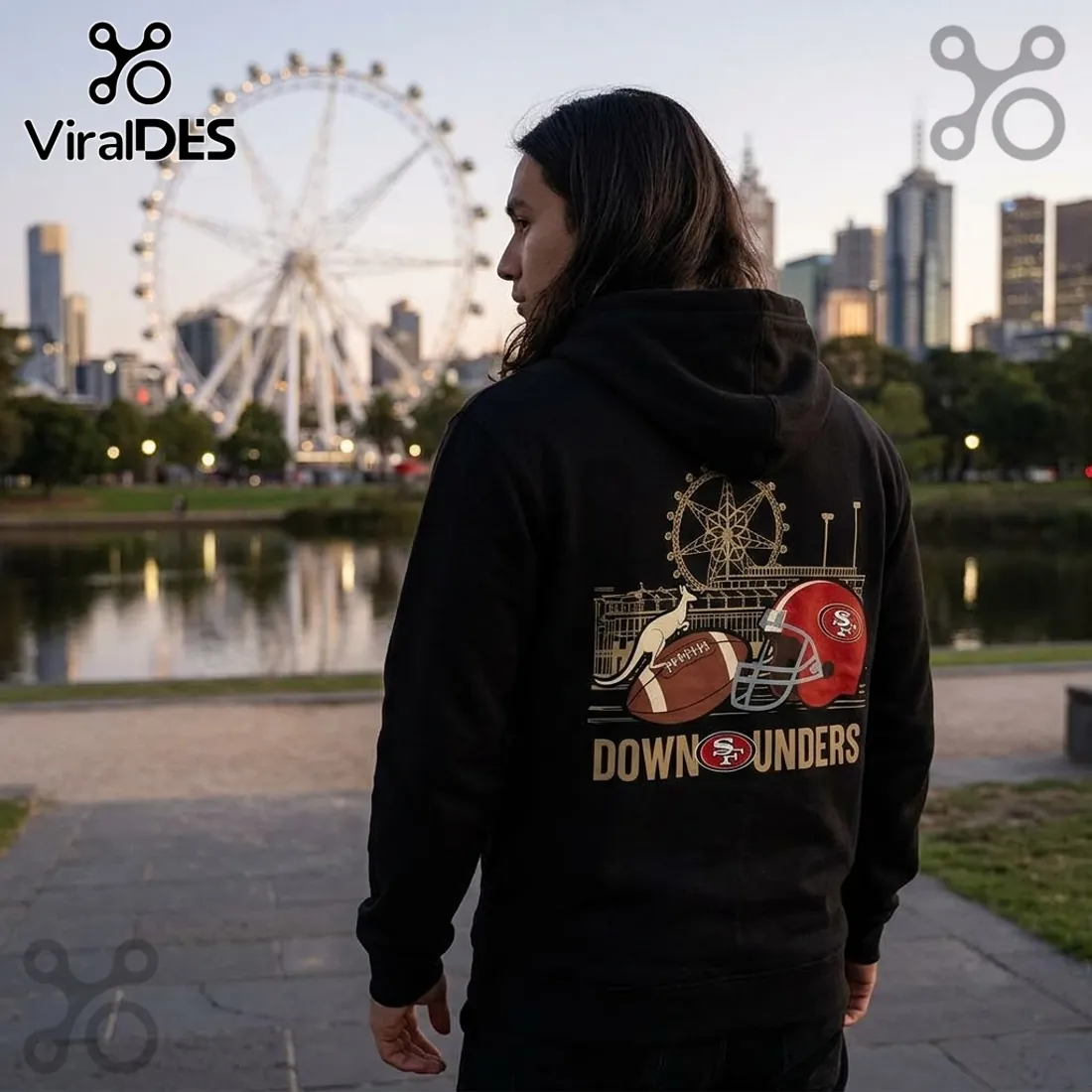 San Francisco 49ers Melbourne 2026 Australia Black Hoodie San Francisco 49ers Melbourne 2026 Australia Black Hoodie