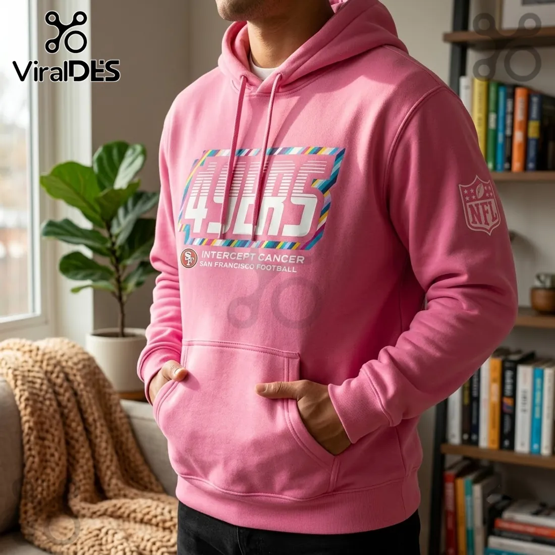 San Francisco 49ers NFL Crucial Catch Pink Hoodie San Francisco 49ers NFL Crucial Catch Pink Hoodie