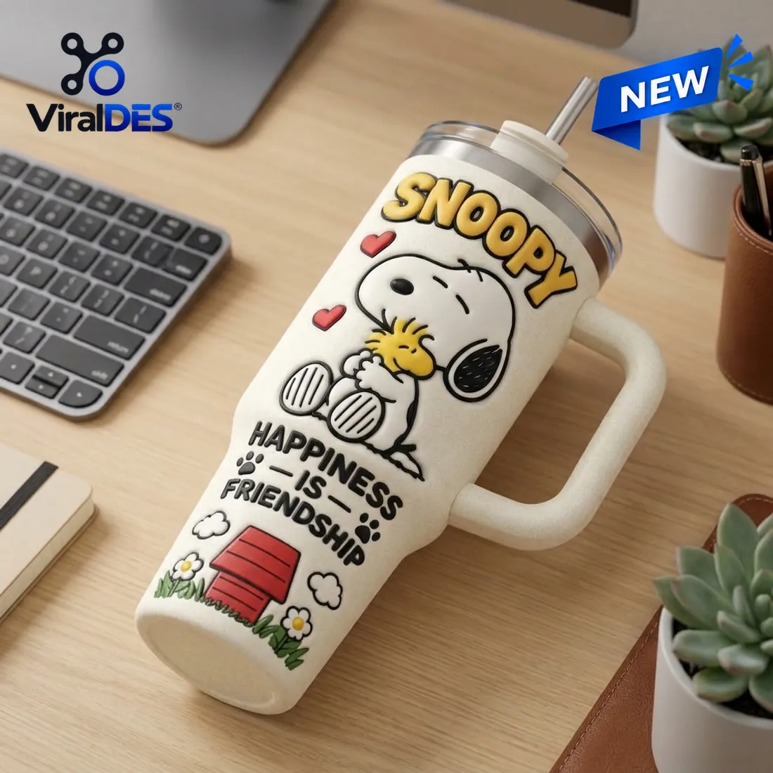 Snoopy Happiness Is Friendship Stanley Tumbler 40oz Snoopy Happiness Is Friendship Stanley Tumbler 40oz