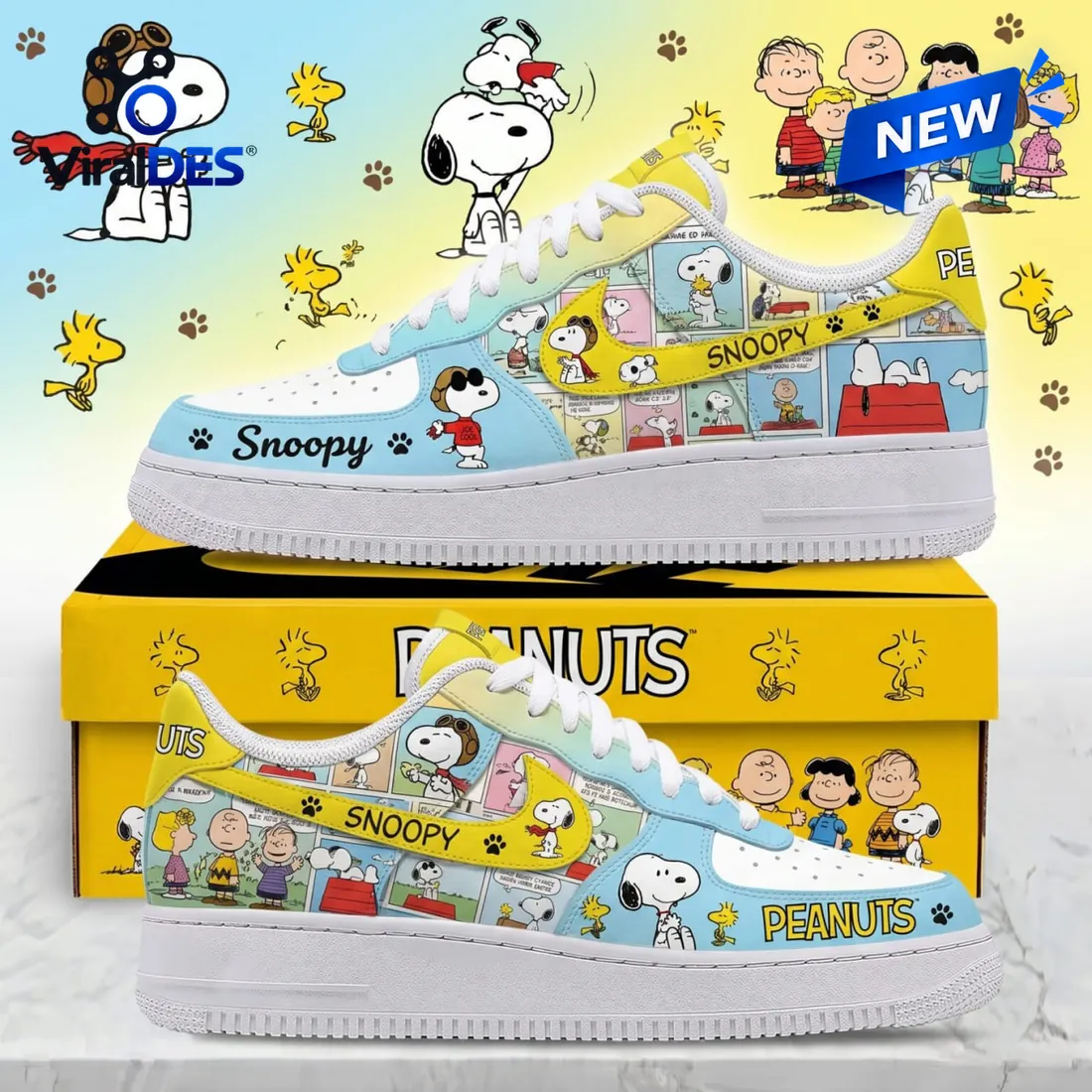 Snoopy Peanuts Custom Air Force 1 Sneakers Snoopy Peanuts Custom Air Force 1 Sneakers