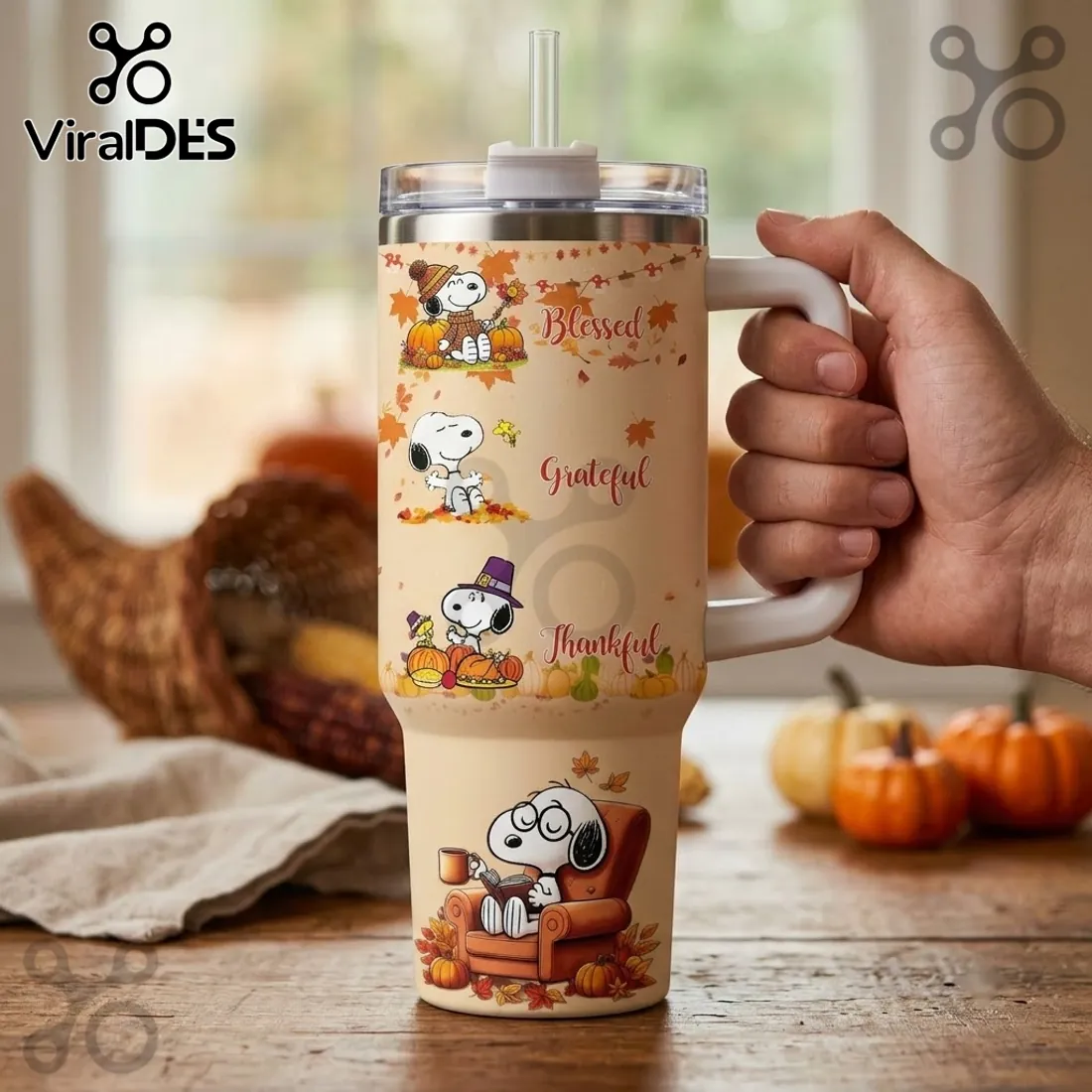 Snoopy Thanksgiving Fall Leaves 40oz Tumbler Snoopy Thanksgiving Fall Leaves 40oz Tumbler