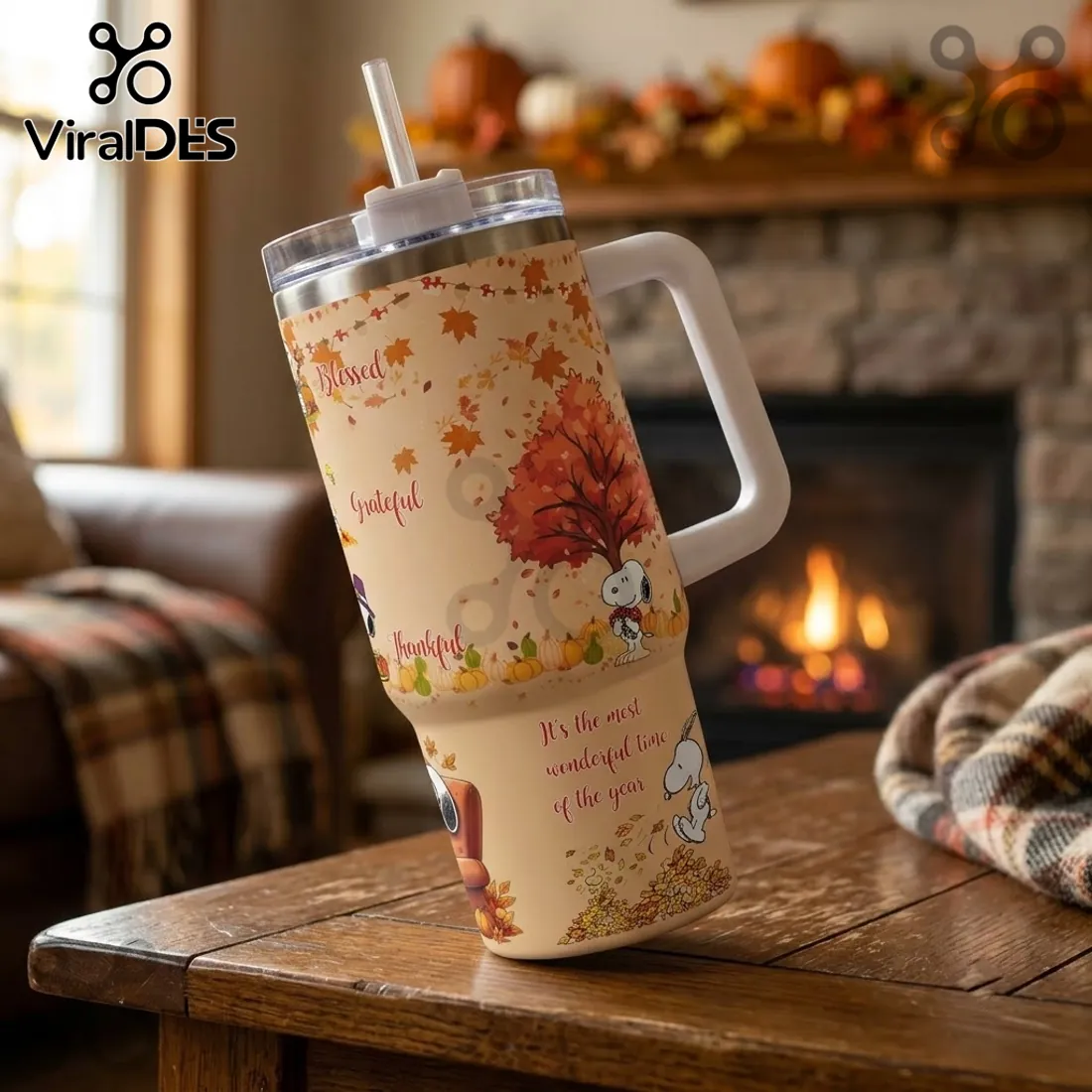 Snoopy Thanksgiving Fall Leaves 40oz Tumbler Snoopy Thanksgiving Fall Leaves 40oz Tumbler