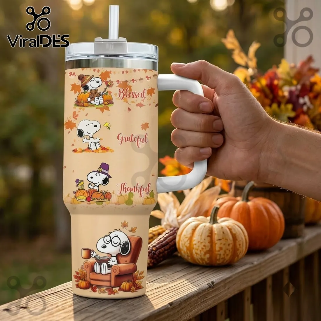 Snoopy Thanksgiving Fall Leaves 40oz Tumbler Snoopy Thanksgiving Fall Leaves 40oz Tumbler