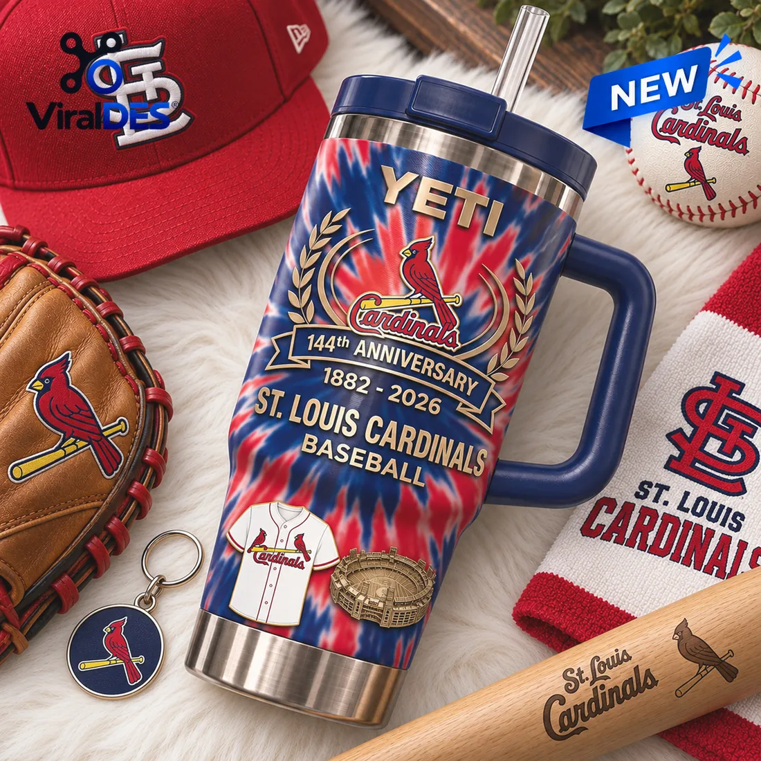 St. Louis Cardinals 144th Anniversary YETI Tumbler St. Louis Cardinals 144th Anniversary YETI Tumbler
