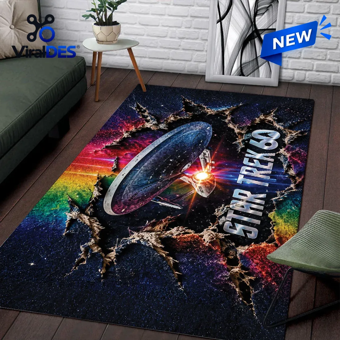 Star Trek 60th Anniversary Galaxy Rectangular Rug Star Trek 60th Anniversary Galaxy Rectangular Rug
