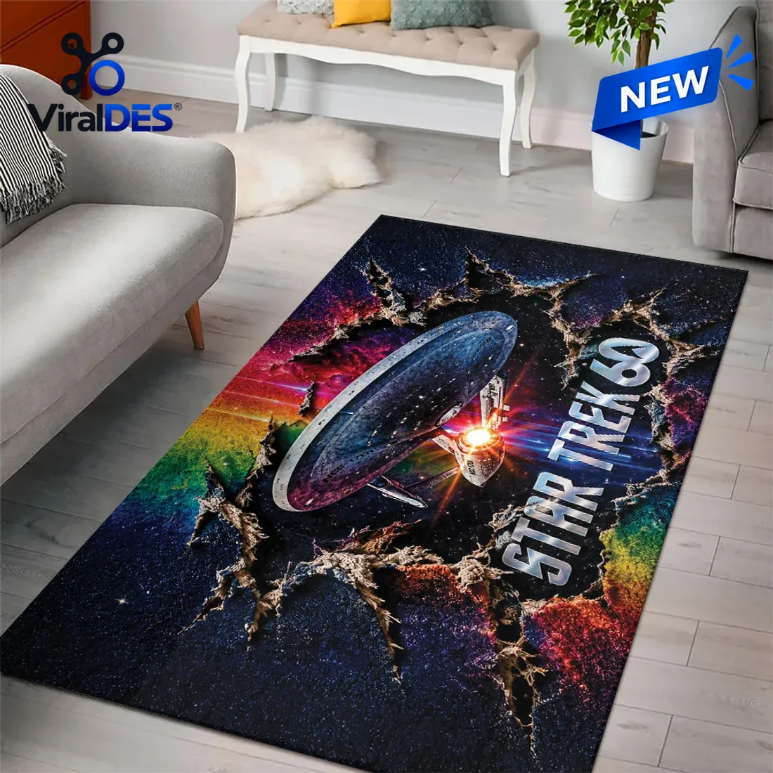 Star Trek 60th Anniversary Galaxy Rectangular Rug Star Trek 60th Anniversary Galaxy Rectangular Rug