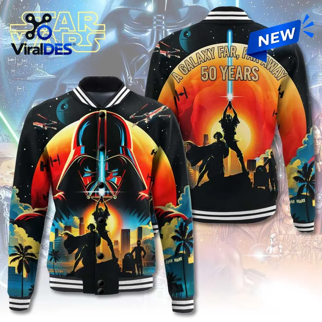 Star Wars 50th Anniversary Darth Vader Baseball Jacket Star Wars 50th Anniversary Darth Vader Baseball Jacket