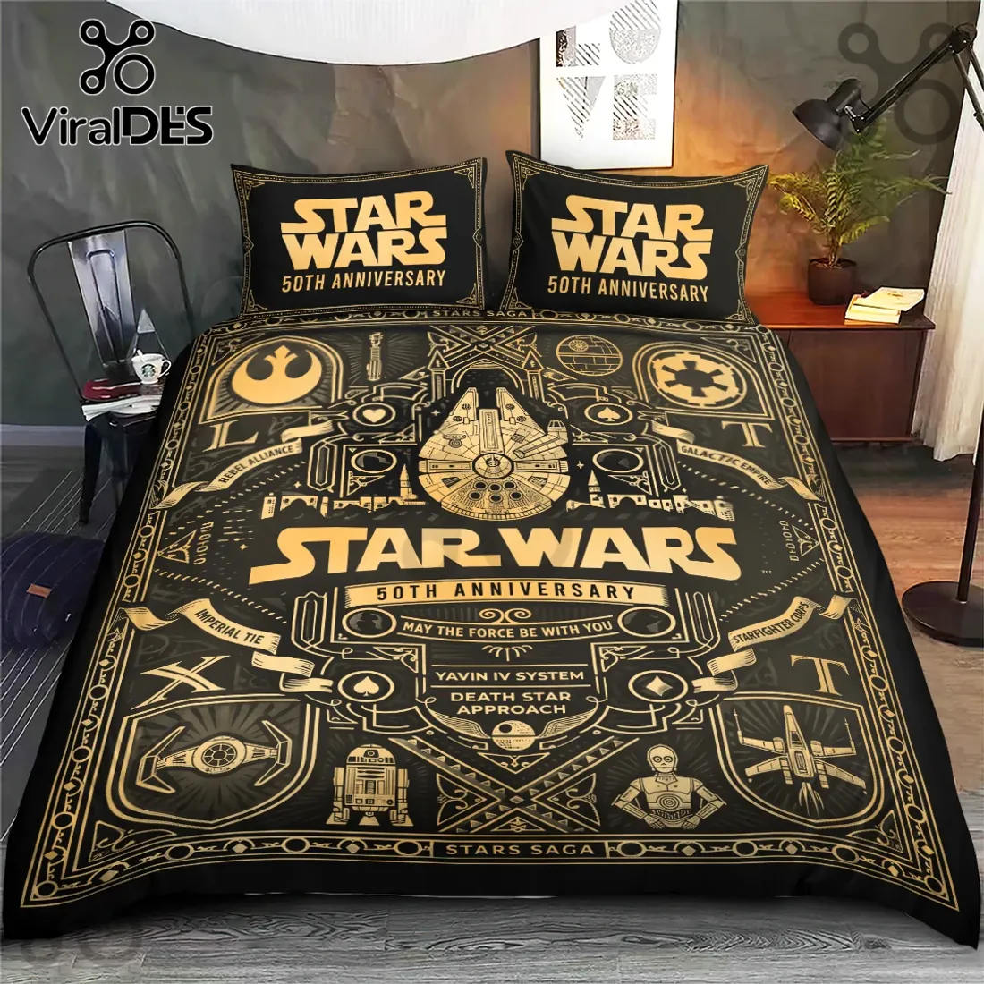 Star Wars 50th Anniversary Millennium Falcon Duvet Set Star Wars 50th Anniversary Millennium Falcon Duvet Set