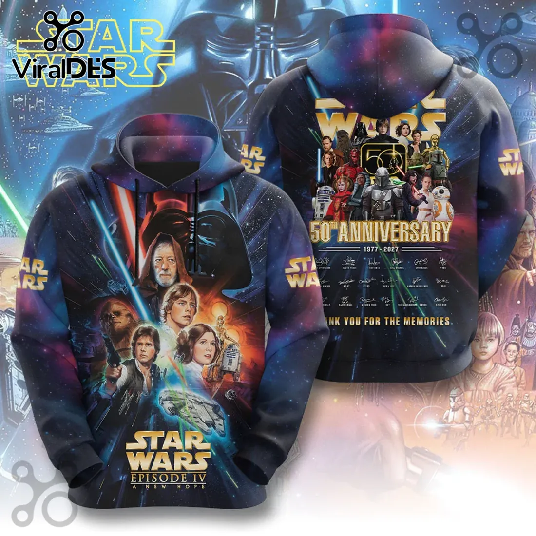 Star Wars 50th Anniversary Thank You For The Memories Hoodie Star Wars 50th Anniversary Thank You For The Memories Hoodie