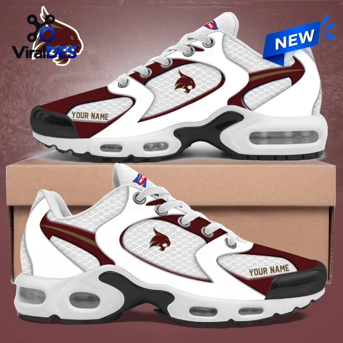 Texas State Bobcats Personalized Air Max Plus Sneakers Texas State Bobcats Personalized Air Max Plus Sneakers
