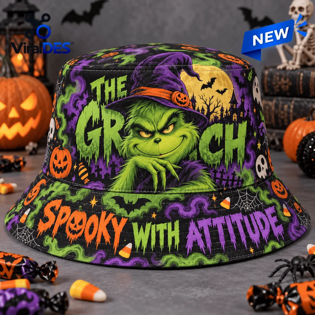 The Grinch Halloween Witch Hat Bucket Hat The Grinch Halloween Witch Hat Bucket Hat