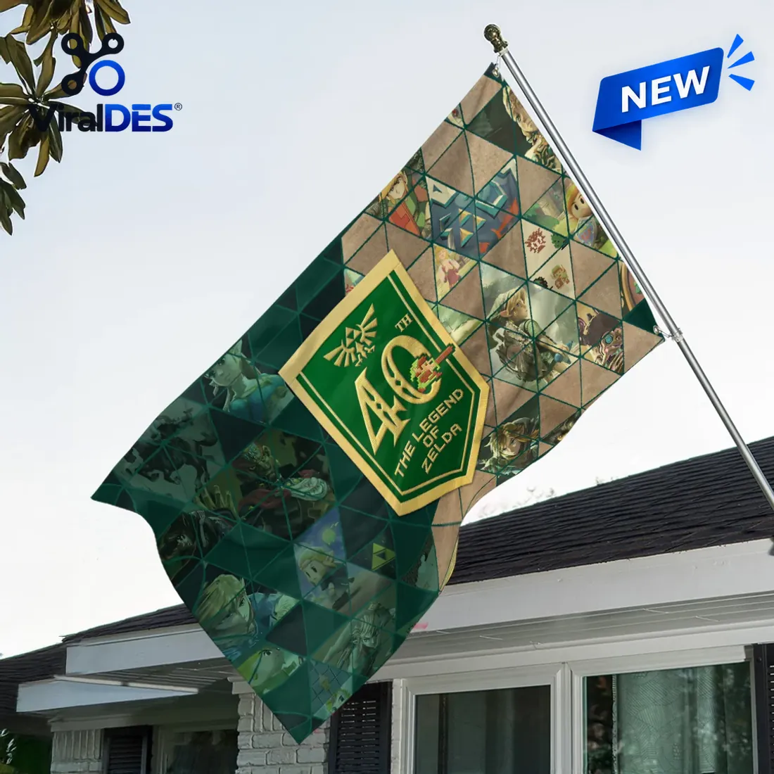 The Legend of Zelda 40th Anniversary Mosaic Garden Flag The Legend of Zelda 40th Anniversary Mosaic Garden Flag