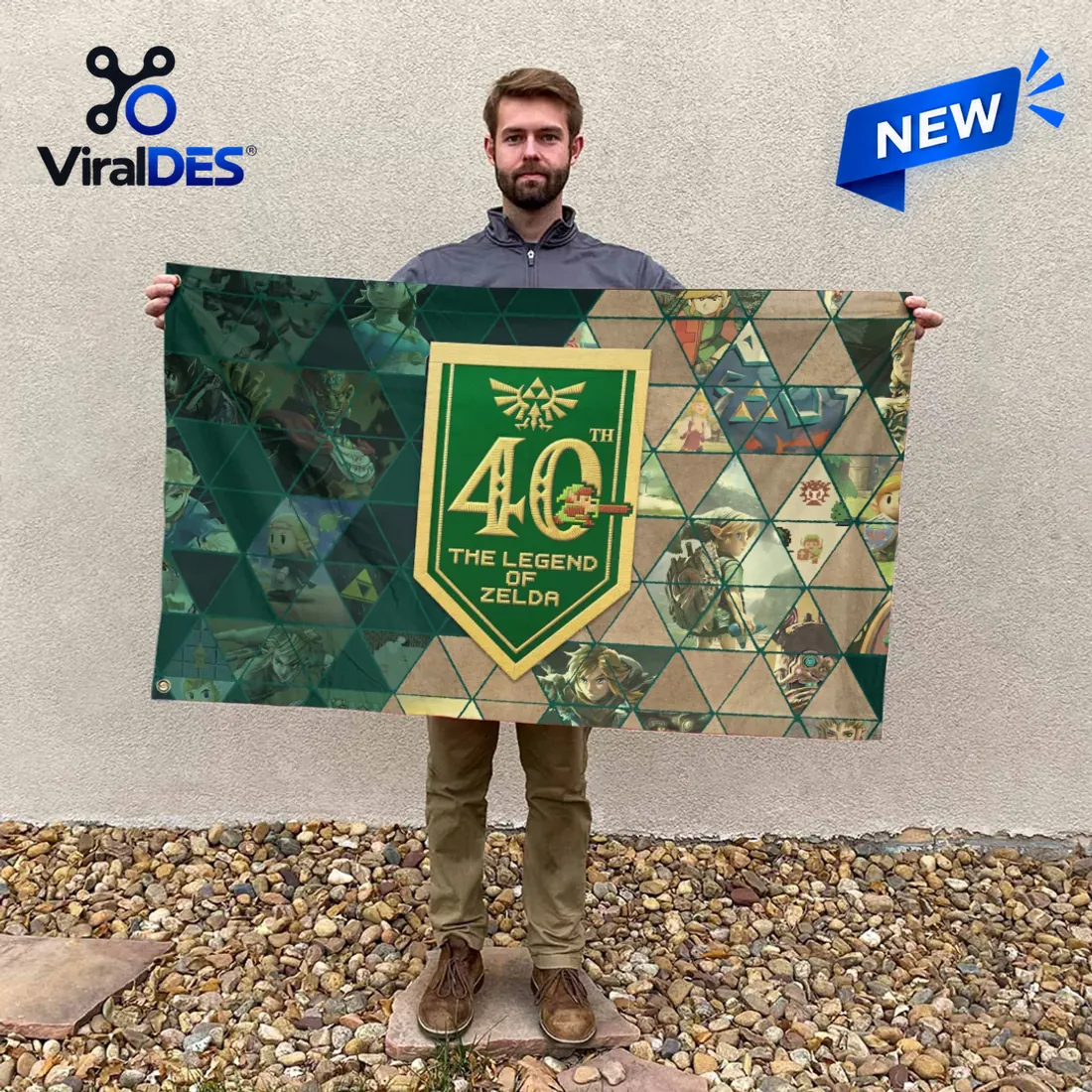 The Legend of Zelda 40th Anniversary Mosaic Garden Flag The Legend of Zelda 40th Anniversary Mosaic Garden Flag