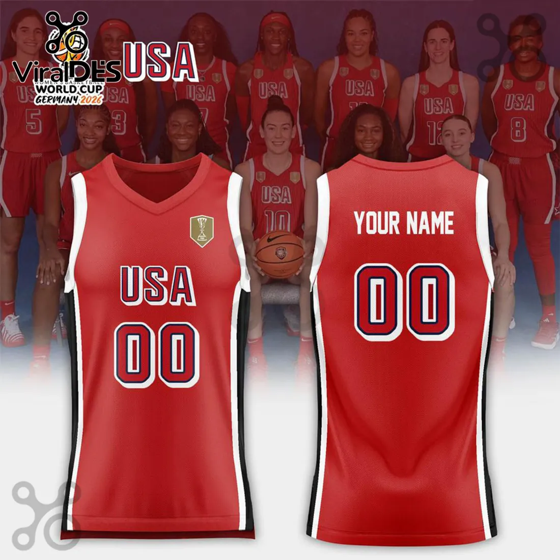USA Women’s Basketball 2026 FIBA World Cup Red Jersey USA Women’s Basketball 2026 FIBA World Cup Red Jersey