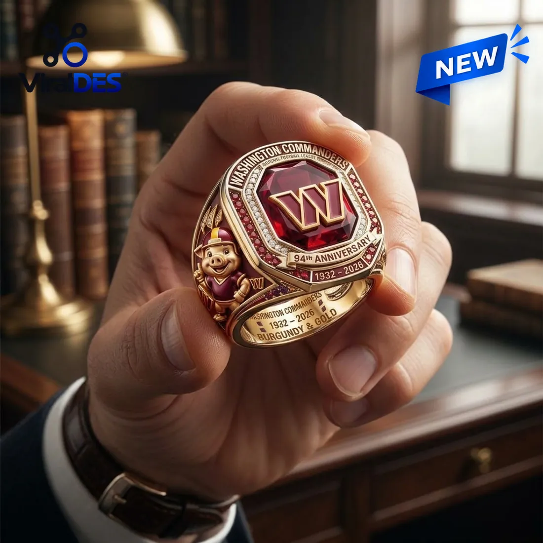 Washington Commanders 94th Anniversary Ruby Championship Ring Washington Commanders 94th Anniversary Ruby Championship Ring