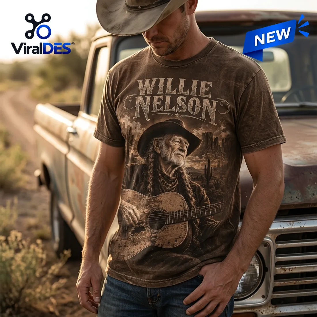 Willie Nelson On The Road Moonlit T-Shirt Willie Nelson On The Road Moonlit T-Shirt