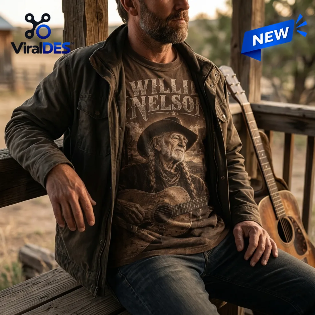 Willie Nelson On The Road Moonlit T-Shirt Willie Nelson On The Road Moonlit T-Shirt