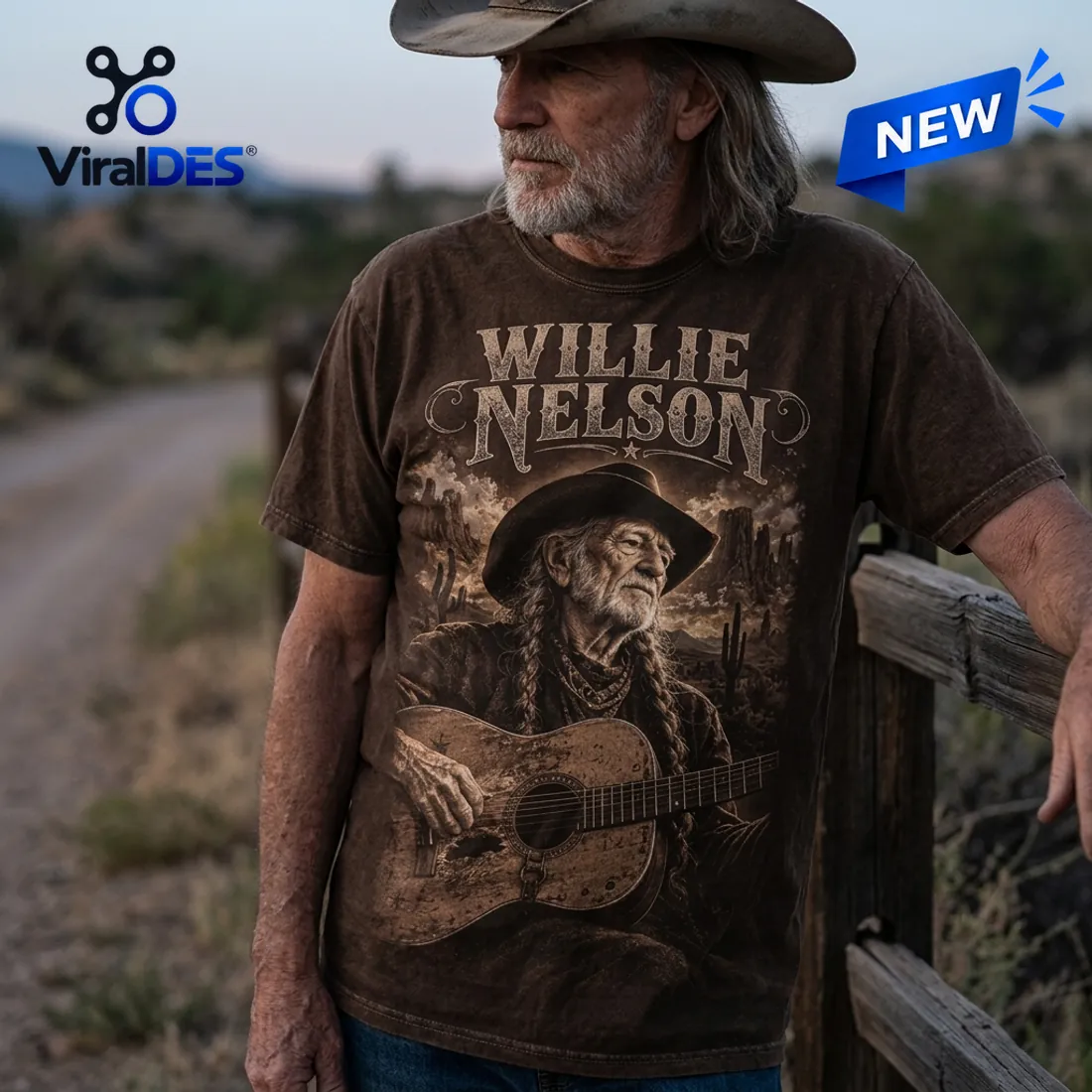 Willie Nelson On The Road Moonlit T-Shirt Willie Nelson On The Road Moonlit T-Shirt
