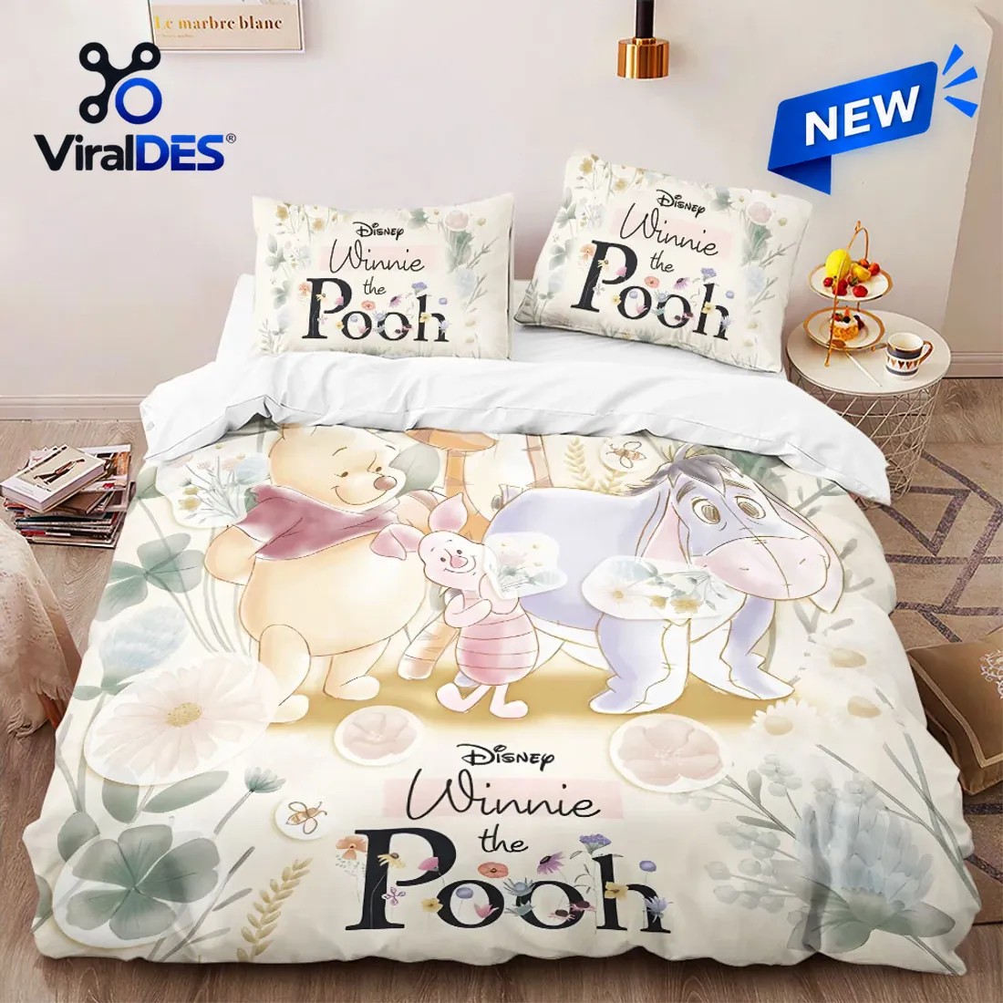 Winnie the Pooh 100th Anniversary Floral Bedding Set Winnie the Pooh 100th Anniversary Floral Bedding Set