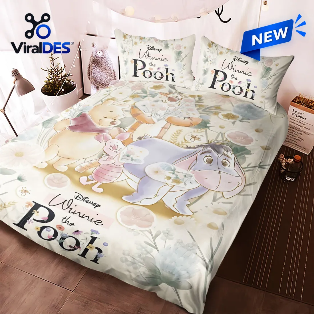 Winnie the Pooh 100th Anniversary Floral Bedding Set Winnie the Pooh 100th Anniversary Floral Bedding Set