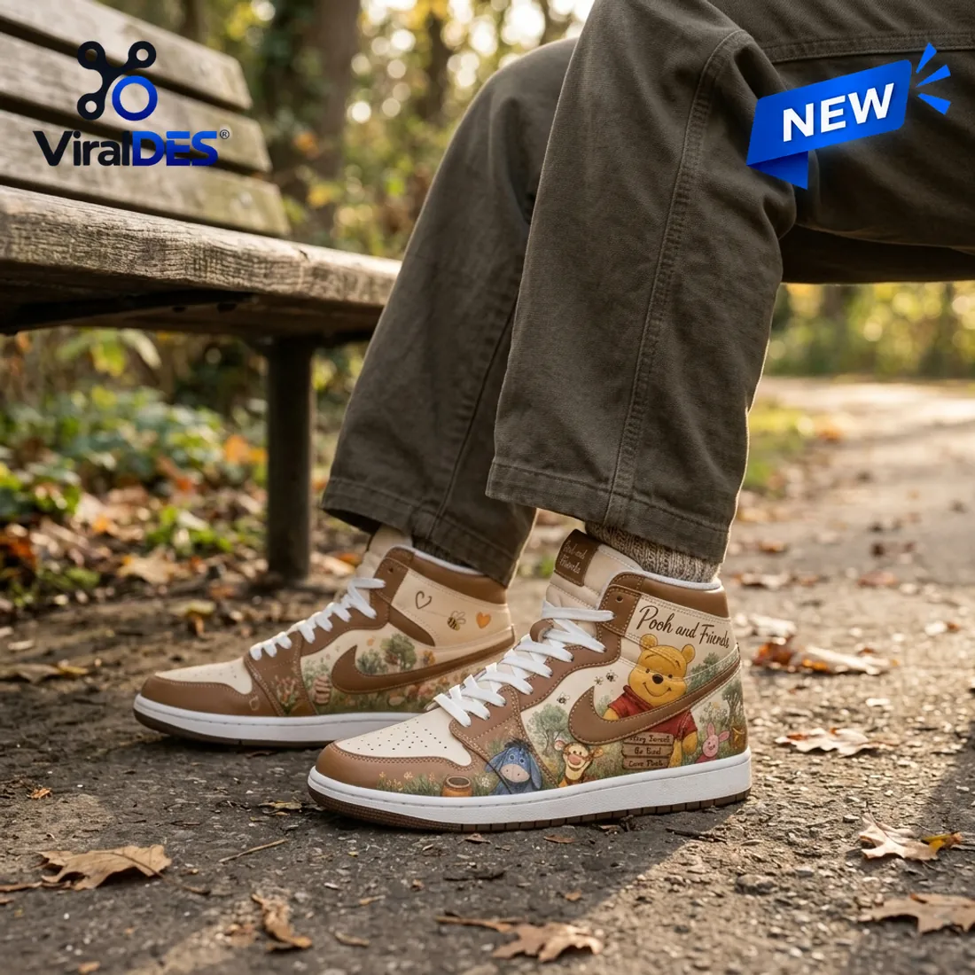 Winnie the Pooh and Friends Beige Air Jordan 1 Sneaker Winnie the Pooh and Friends Beige Air Jordan 1 Sneaker