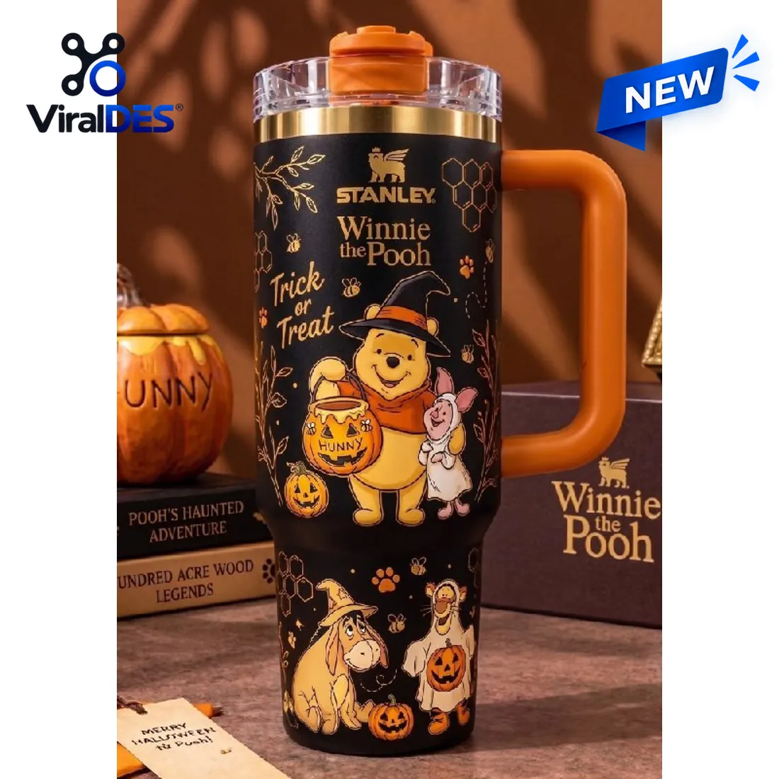 Winnie the Pooh Halloween Trick or Treat 40oz Tumbler Winnie the Pooh Halloween Trick or Treat 40oz Tumbler