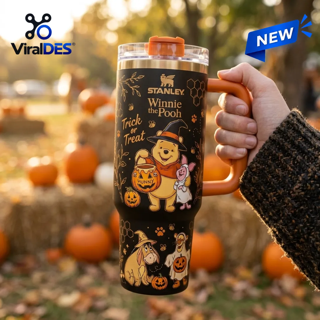Winnie the Pooh Halloween Trick or Treat 40oz Tumbler Winnie the Pooh Halloween Trick or Treat 40oz Tumbler