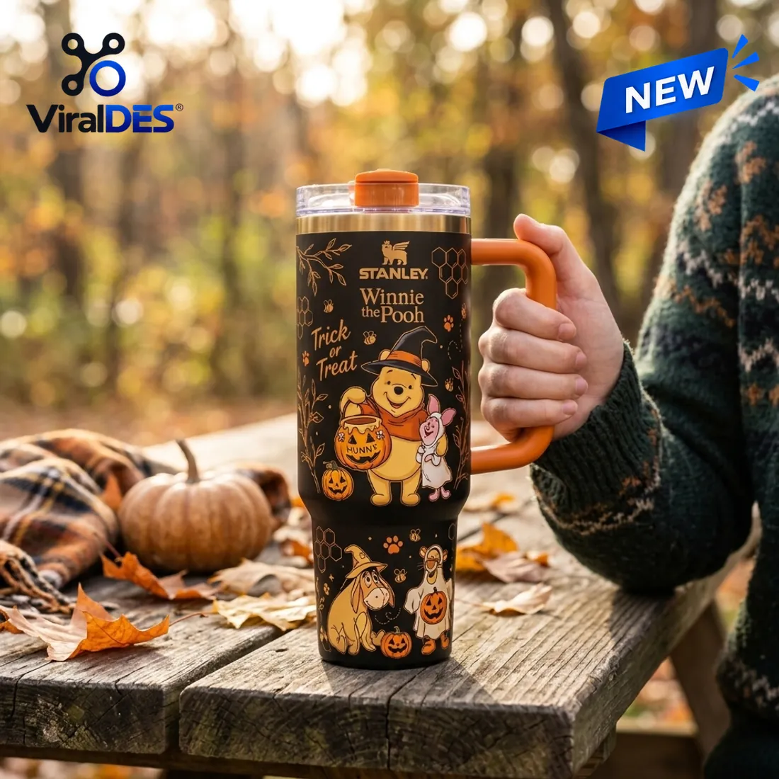 Winnie the Pooh Halloween Trick or Treat 40oz Tumbler Winnie the Pooh Halloween Trick or Treat 40oz Tumbler