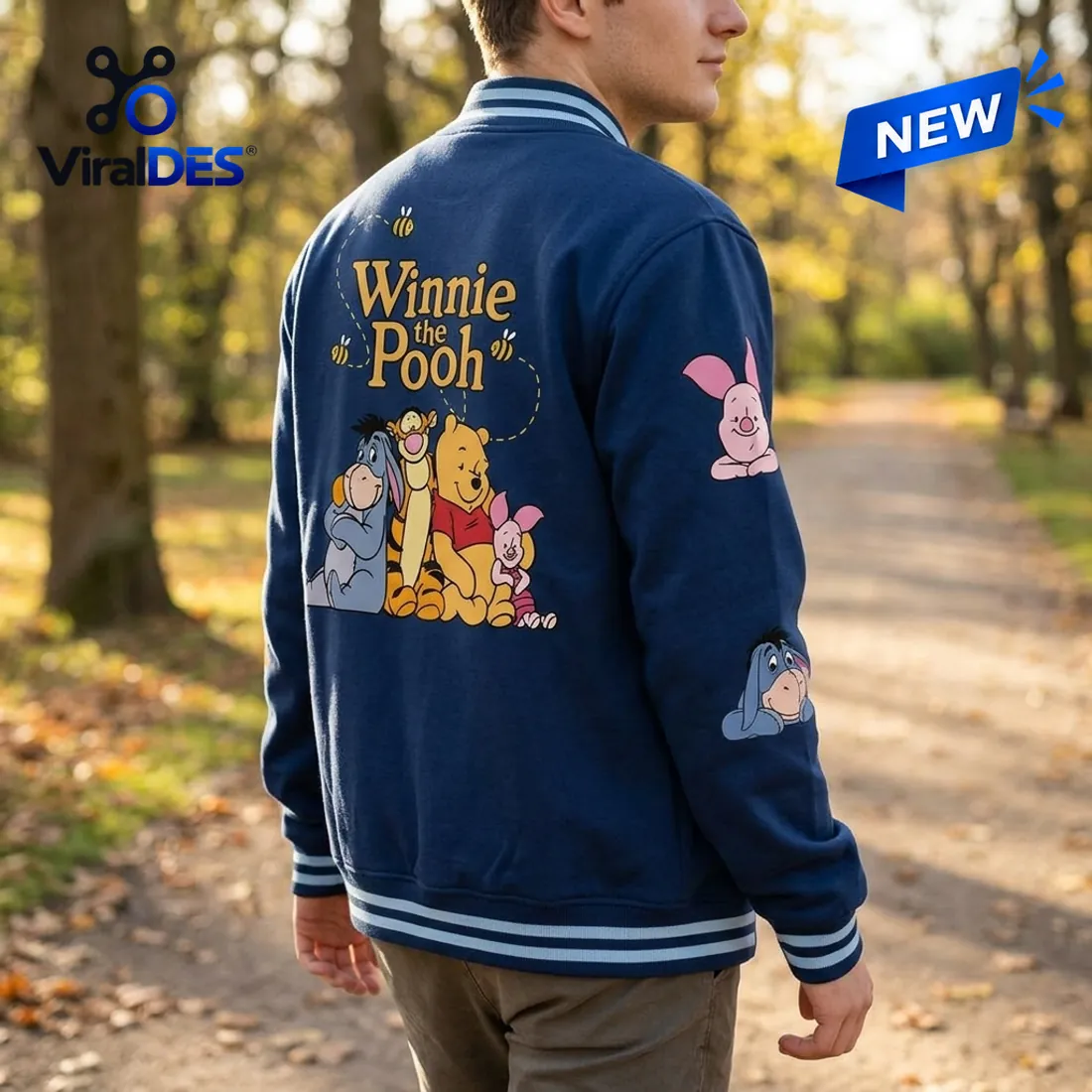 Winnie the Pooh Navy Blue Baseball Jacket Winnie the Pooh Navy Blue Baseball Jacket