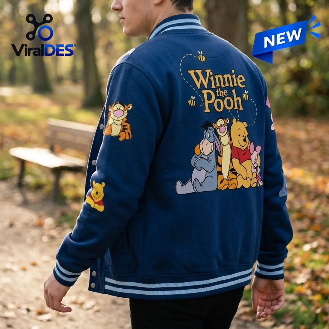 Winnie the Pooh Navy Blue Baseball Jacket Winnie the Pooh Navy Blue Baseball Jacket