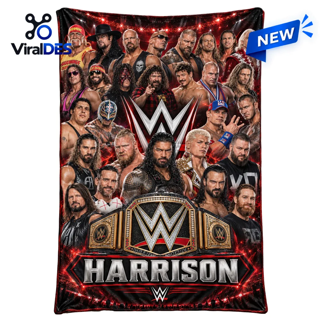 WWE Superstars Collage Fleece Blanket WWE Superstars Collage Fleece Blanket