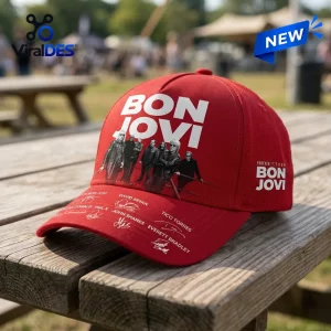 Bon Jovi Forever Tour Red Baseball Cap
