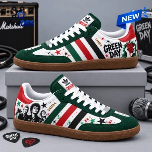 Green Day Custom Adidas Samba Shoes Green Day Custom Adidas Samba Shoes