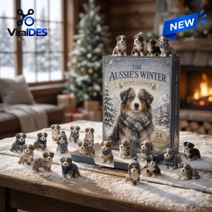 Australian Shepherd Winter Acrylic Dog Advent Calendar