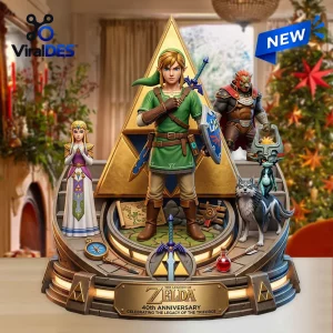 Front view of The Legend of Zelda 40th Anniversary Diorama Figure featuring multiple characters on a themed base.
